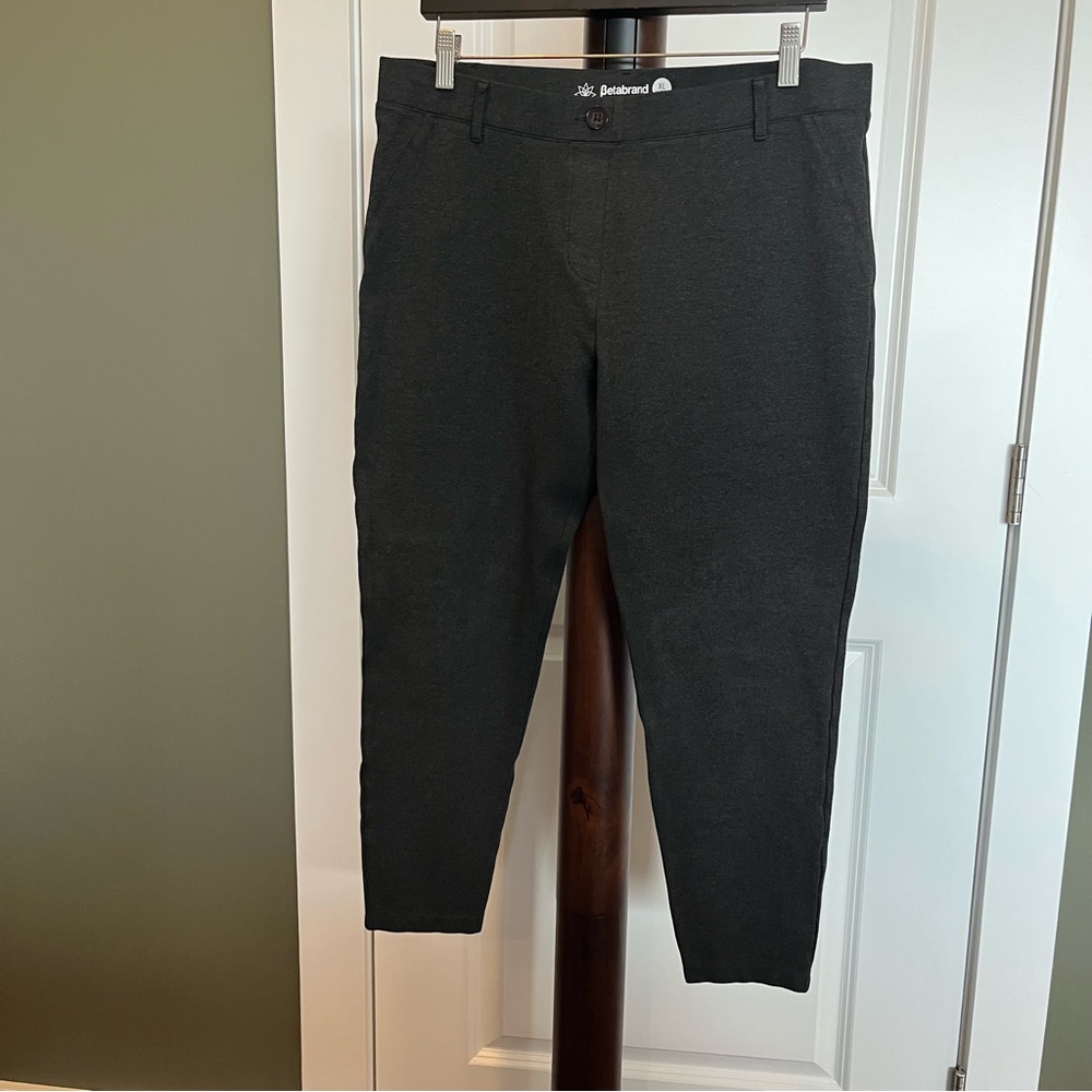 Betabrand Charcoal Pull-on Yoga Dress Pants